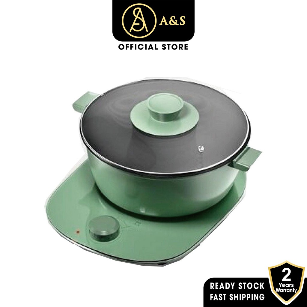 A&S 3L Electric Hot Pot Cooker Split Multi-Function Large Capacity Electric Skillet Shabu-Shabu Hot Pot Noodles