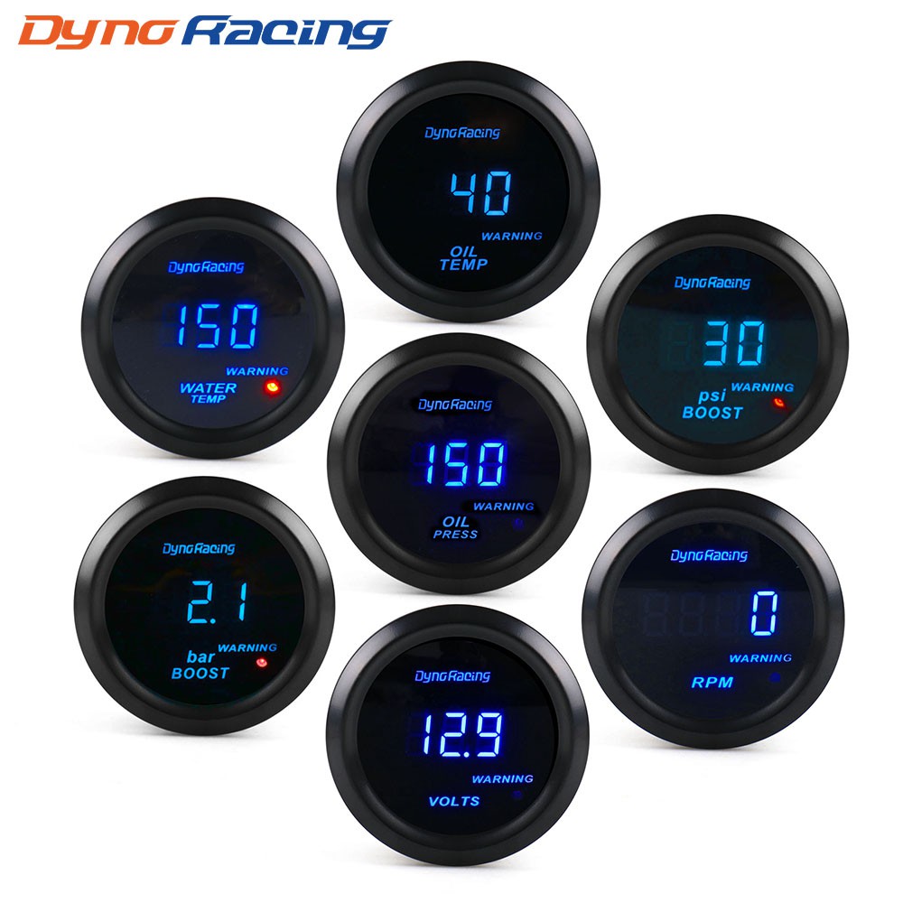 2"52mm LED Digital Car Boost Water/Oil Temp/Pressure/Tachometer/Volt