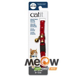 55196 CATIT ADJUSTABLE BREAKAWAY NYLON COLLAR WITH RIVETS -RED NAUTICAL 20CM-33CM (8-13INCH) FOR CAT