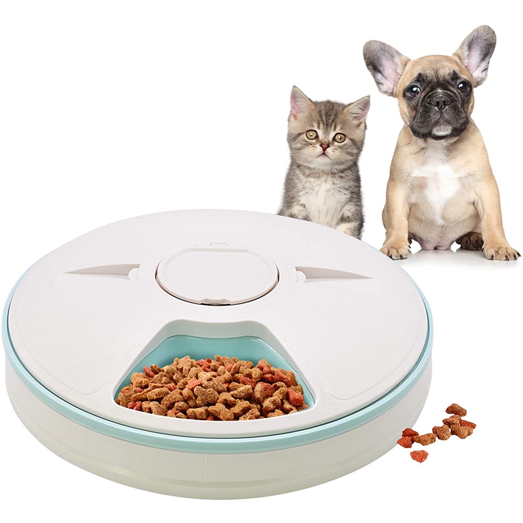 Automatic Pet Feeder with Programmable Digital Timer 6 Meal Trays Dry