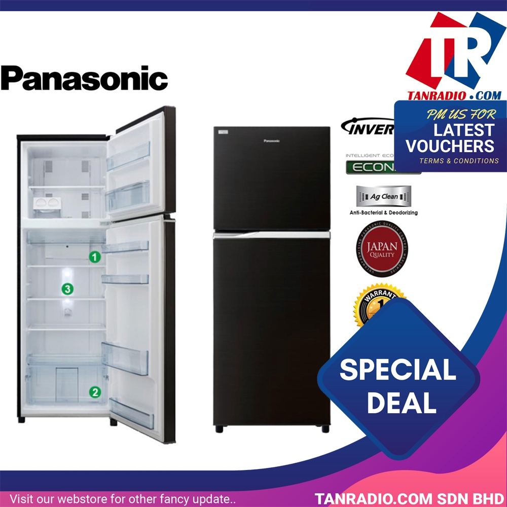 Panasonic Econavi Inverter Fridge NR-BL308PK (296L) | Shopee Malaysia