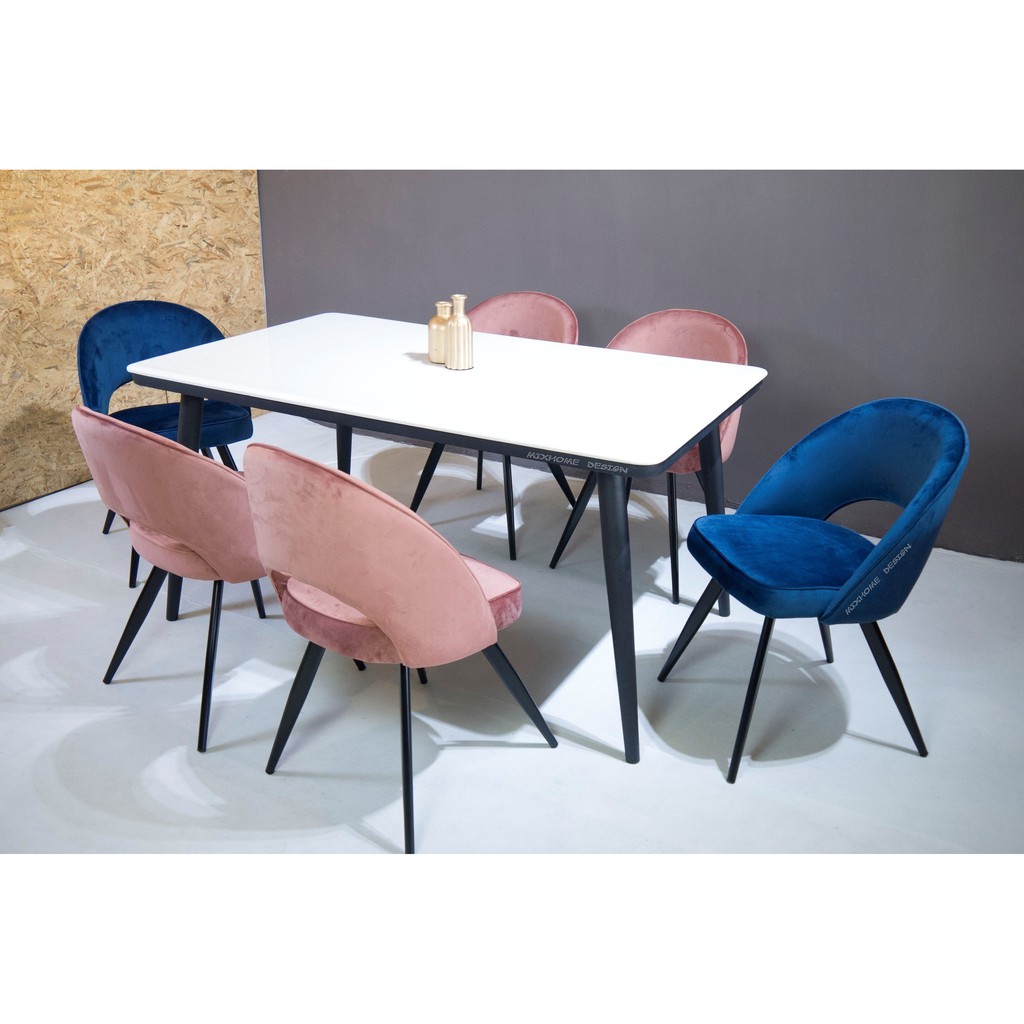 Melody W 6 Seater Marble  Dining Set  Set  Meja  Makan  