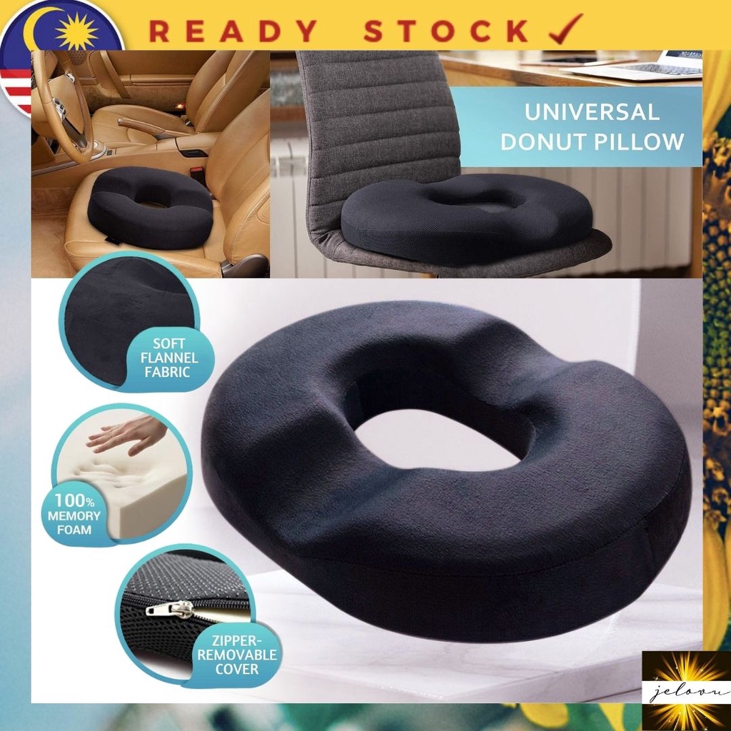 Memory Foam Donut Seat Pillow Confinement Soothing Seat Cushion for