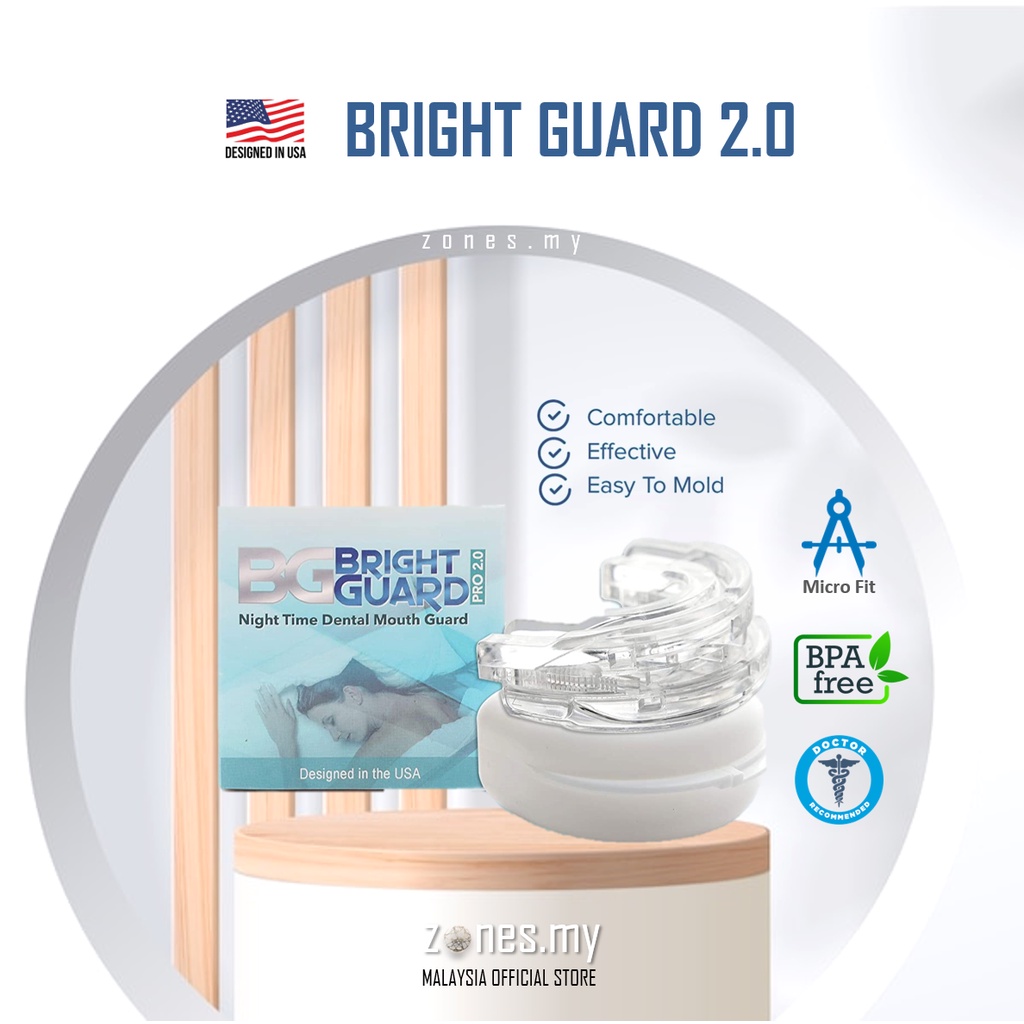 🥇 Bright Guard™ 2.0 Adjustable Mouth Guard Night Time Snoring & Grinding Dental Mouthpiece