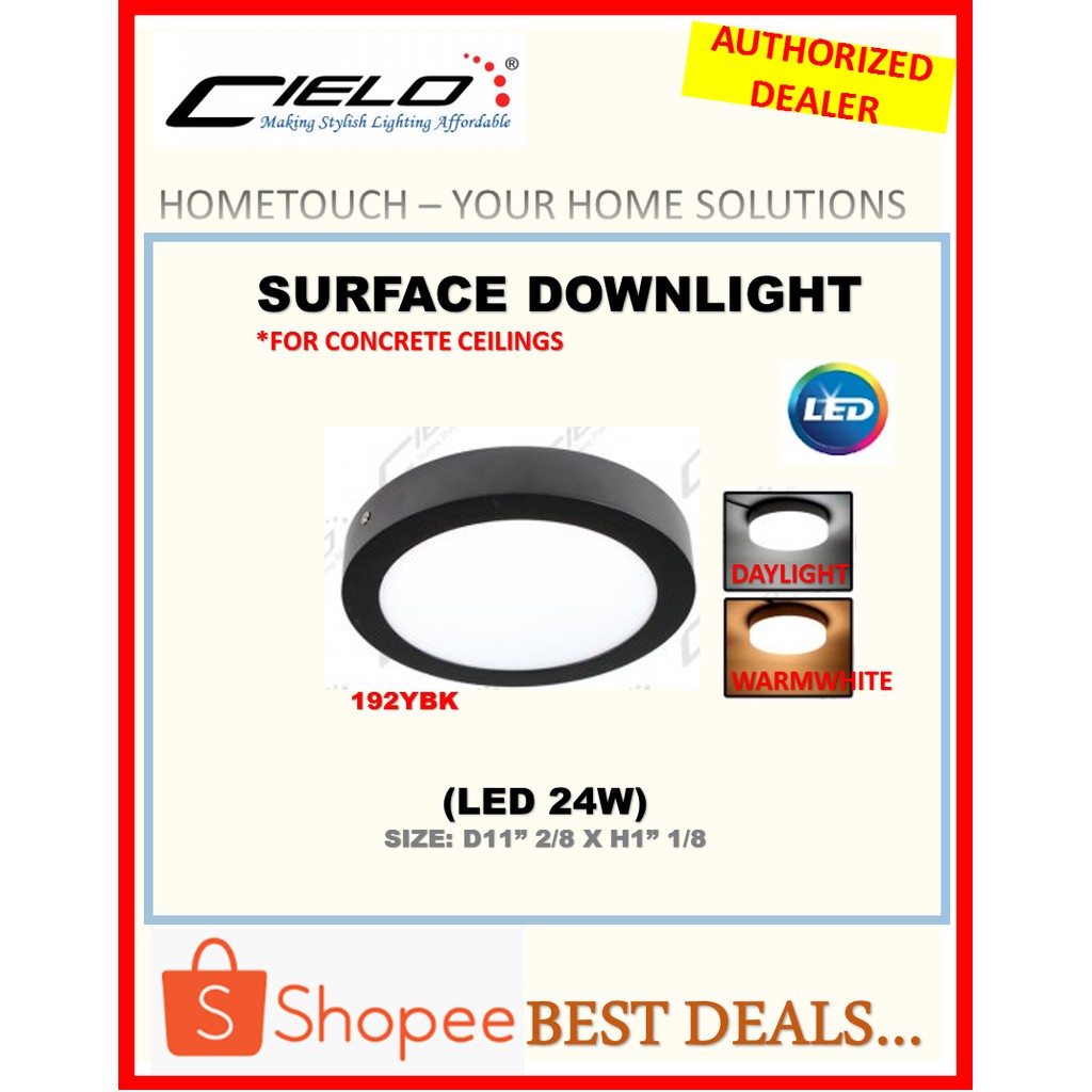 Cielo 24watt Round Led Surface Downlight For Concrete Ceiling 1 Year Warranty