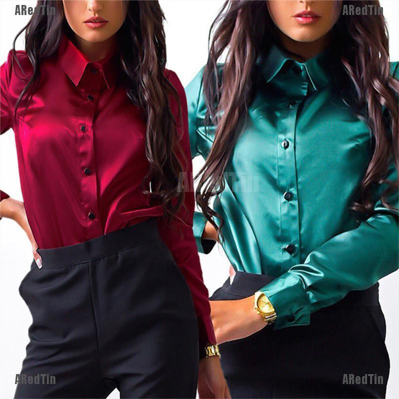 satin blouse office
