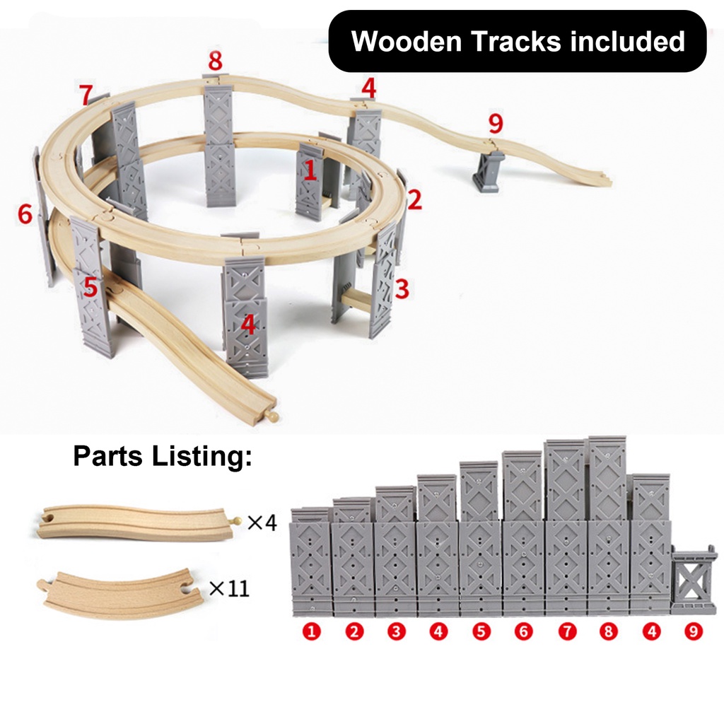 Wooden Train Circular track accessories Kids Toys fit Thomas train ...