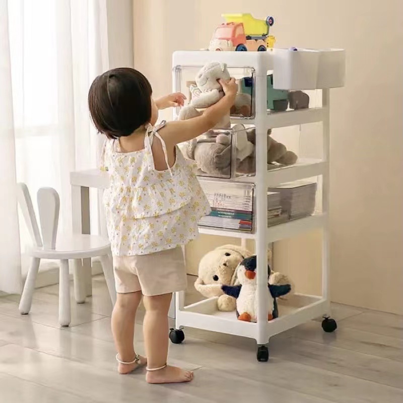 DG Ready Stock Quality Baby Storage Rack Multipurpose Storage Trolley 3