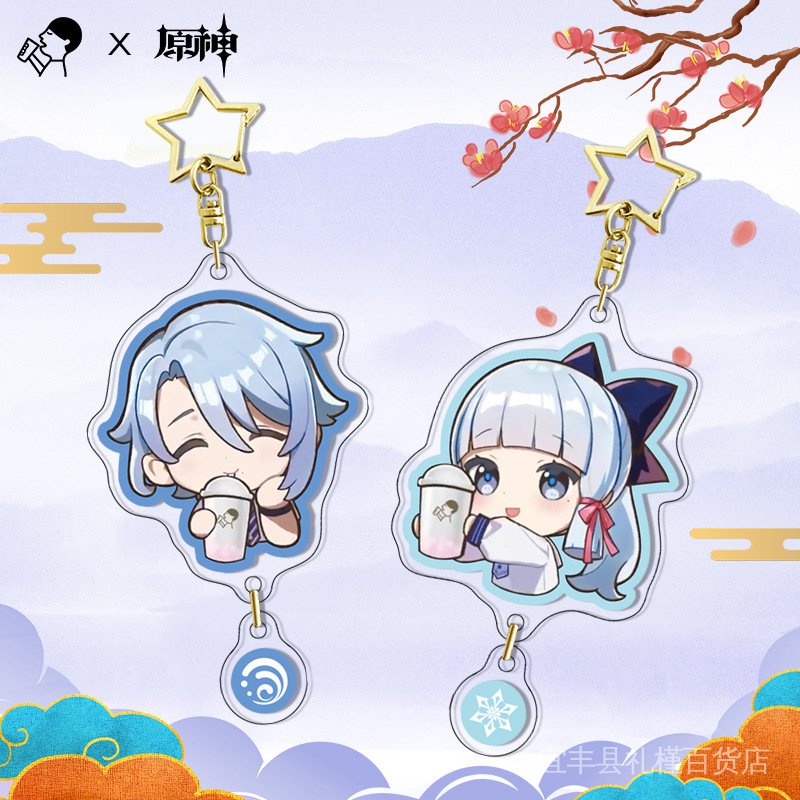 Versatile Have Genshin Impact HEYTEA Joint Name Peripheral Acrylic Gift PP Clip Standee Brooch Keychain Laser Star Ma... - Image 5