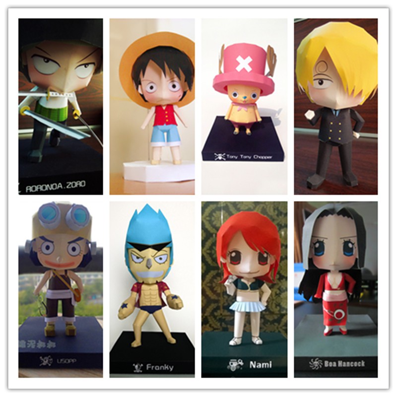 Diy Papercraft One Piece Figure Zoro Luffy Chopper Sanji Usopp Franky Nami Ace Papermodel 3d Puzzle Handwork Toys Shopee Malaysia