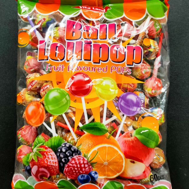 60pcs Ball lollipop fruit flavoured pops/gula batang | Shopee Malaysia