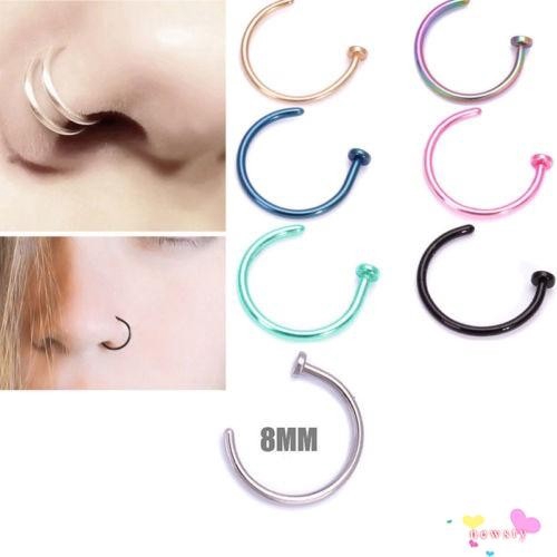 Mle Fashion Surgical Steel Open Nose Ring Nose Hoop Nose Piercing Nose Stud D