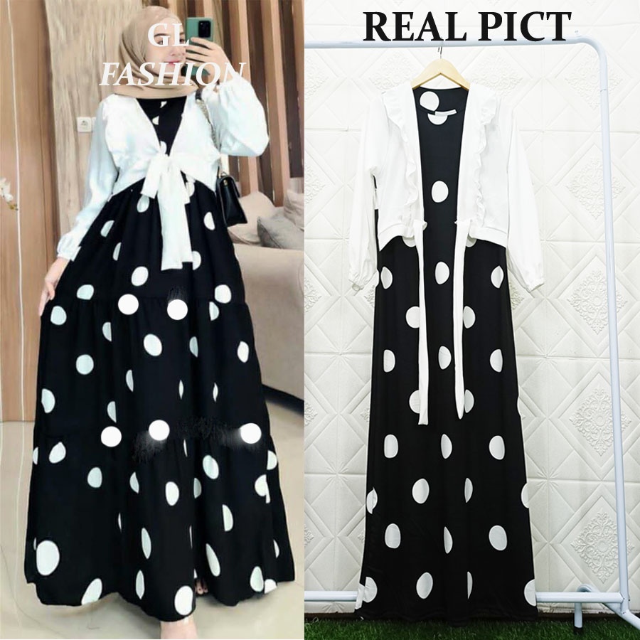 Serayu Polka Dot DRESS Big ONDE SET GL FASHION