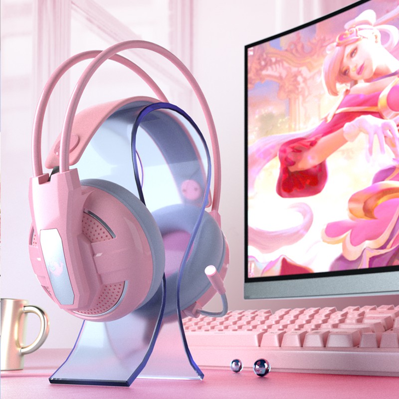 pink gamer girl headphones