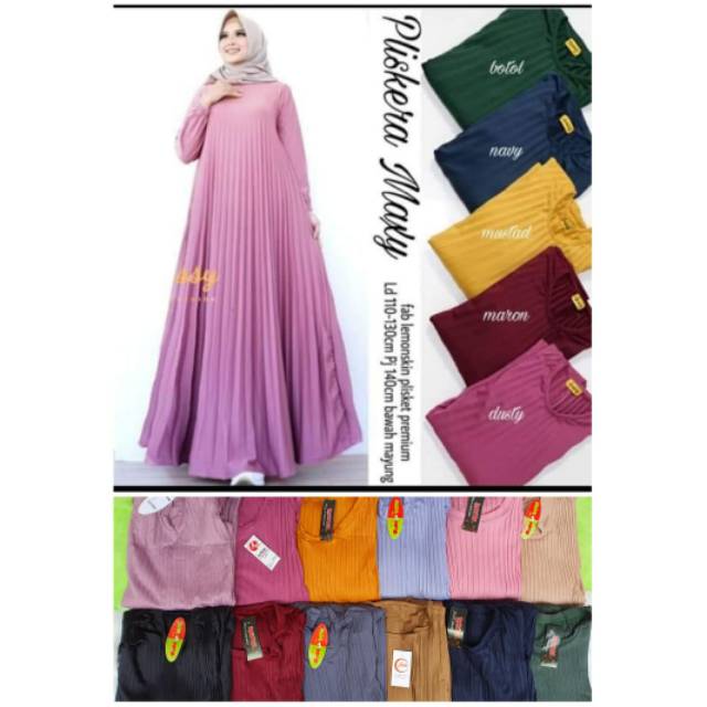 Mayung Maxy Premium Fashion Pleated LongDress Jumbo Pleated Robe Long Sleeve Jubah Muslimah