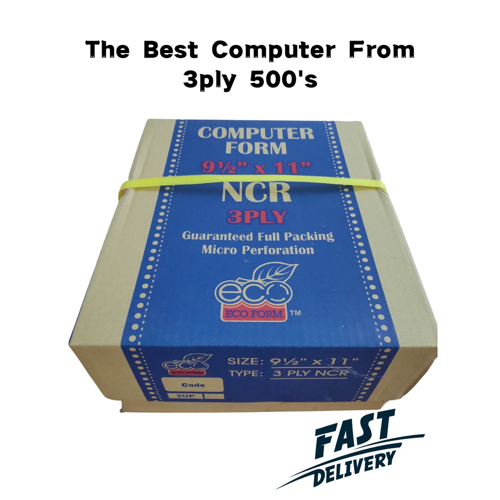 Computer Form NCR Paper 9.5" X 11" / All White 500 Fans Sonoform