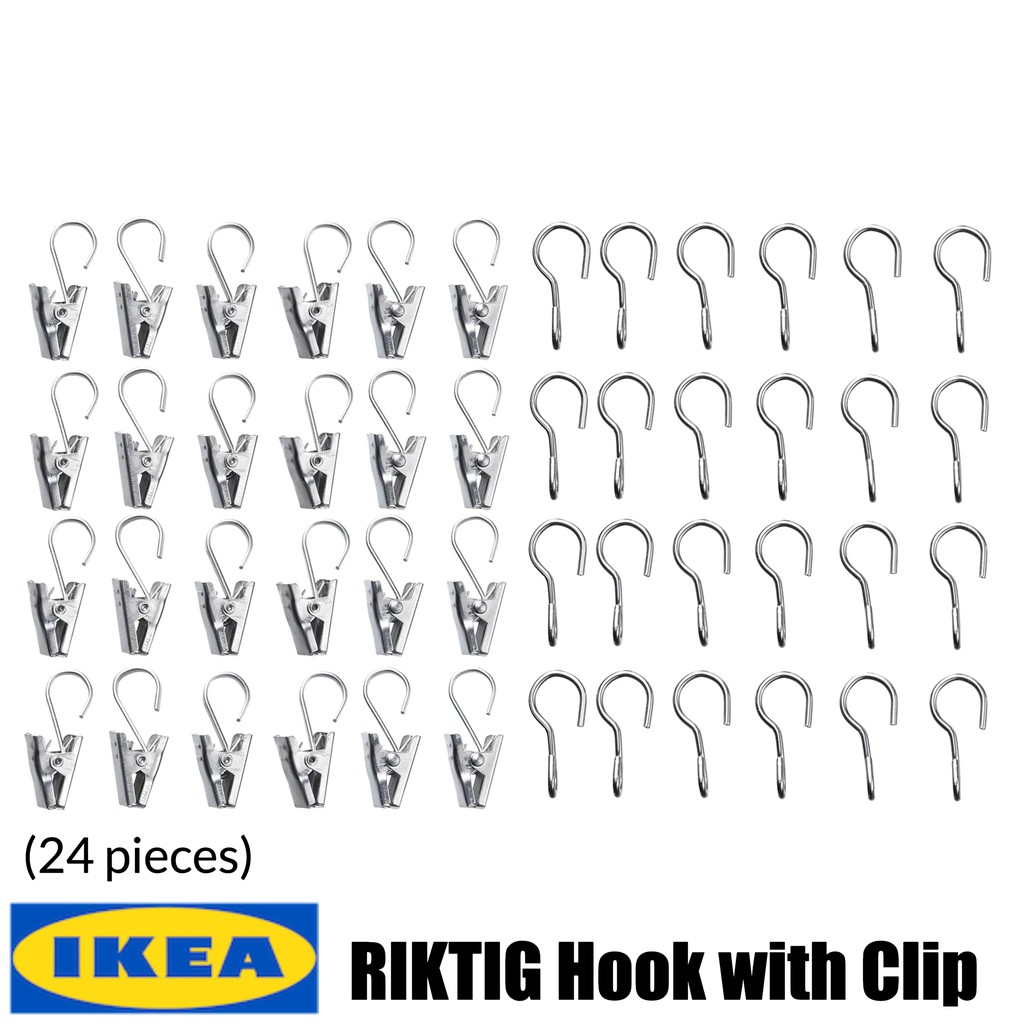 Ikea Riktig Stainless Steel Curtain Hook With Clip Shopee Malaysia