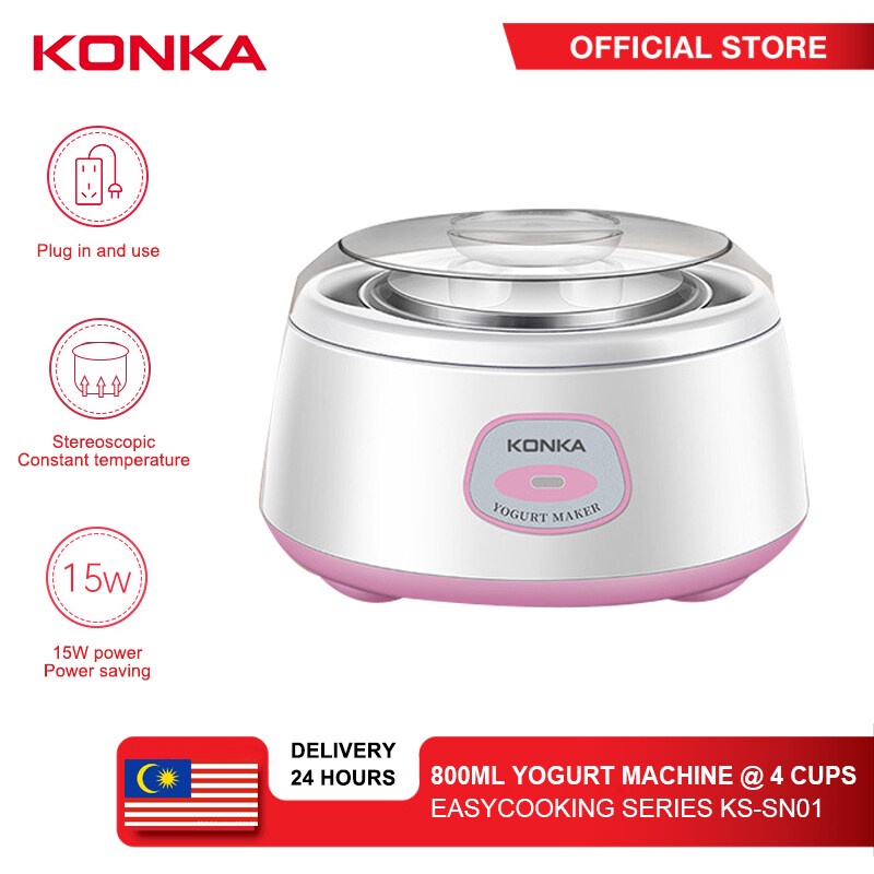 Malaysia 3 Plug KONKA 1L Electric Yogurt Maker Multifunction Automatic Yogurt Maker Mini Automatic Home Yogurt Machine