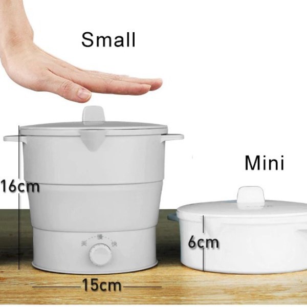 [ Local Ready Stocks ] Portable Folding Electric Pot Travel Cooking Pot ( White ) Shopee Malaysia