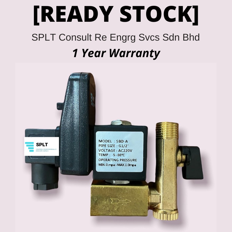 AC 220V 1/2" Brass Electronic Drain Valve Siamese-type Valve with Timer OPT 