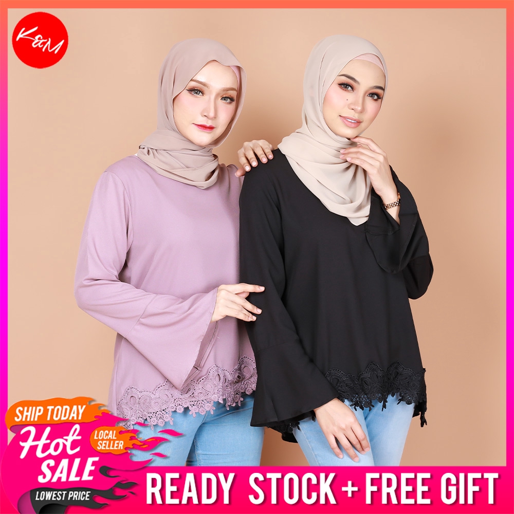 KM Women Hanisah Plus Size Cutting Lacey Flare Sleeves KM Women Hanisah Plus Size Cutting Lacey Flare Sleeves