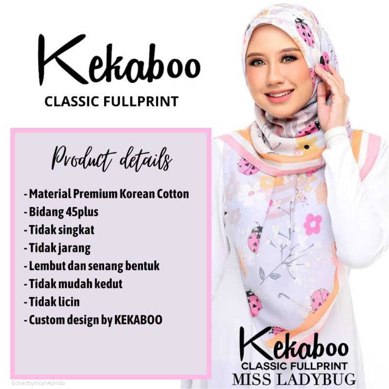 Buy Tudung Bawal Kekaboo Fullprint 2021 Miss Ladybug Funky Love Mon Amour Honey Bunch Seetracker Malaysia