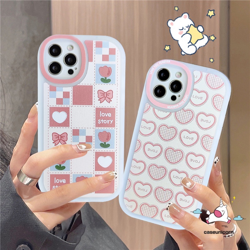 Love Heart Soft Tpu Phone Case Compatible for iPhone 14 11 12 13 pro max XS X XR XSMax 7 8 6 6s plus SE 2020 Fashion Flower Shockproof Camera Protector Cover