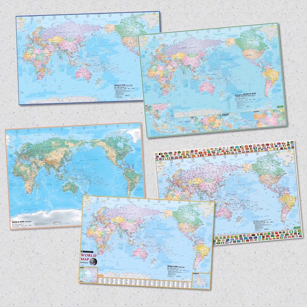 LAMINATED WORLD MAP (1 Pck = 1 Pcs) Shopee Malaysia