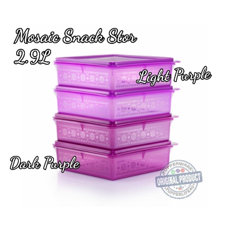 💥New Purple - Ready Stock💥Tupperware Mosaic Snack Stor 2.9L (1 or 2Pcs)