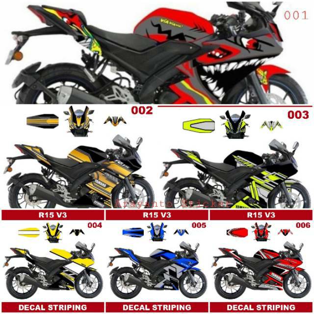 R15 Allnew V3 Fullbody Striping Stickers Decal Variations Sticker Stiker Decal Striping R15 Allnew V3 Fullbody Variasi All Ready Can Cod Shopee Malaysia