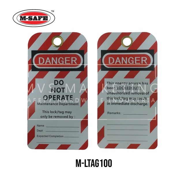 M-SAFE SAFETY LOCKOUT TAG / DO NO OPERATE LOCKOUT TAG / LOCKOUT TAGOUT ...