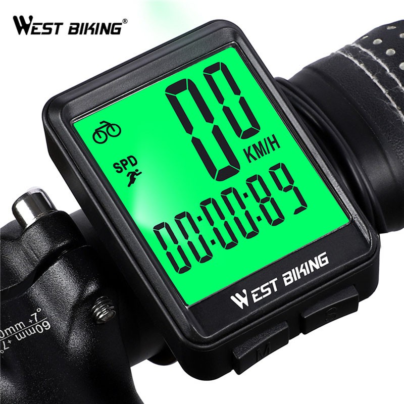 WEST BIKING Bike Computer Rainproof Wireless MTB Speedometer Odometer Stopwatch
