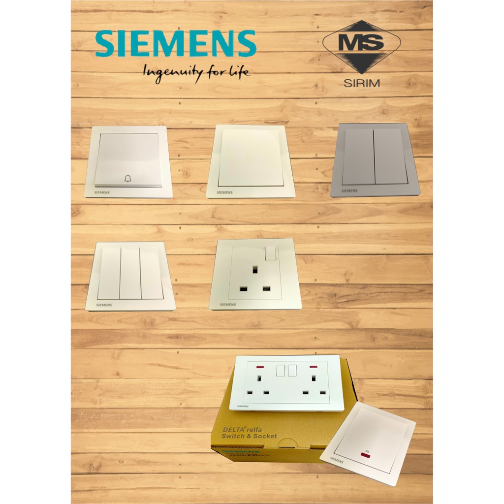 SIEMENS Wall Switches & Sockets (DELTA RELFA) (SIRIM APPROVED) Shopee