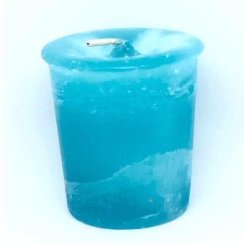 DREAMS Reiki Charged Herbal Votive Candle (pastel blue) approx.13hrs