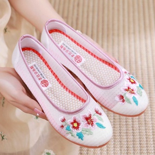Ez-sofei Womens/Girls Ancient Chinese Traditional Hanfu Cloth Shoes Flowers Embroidered Cheongsam Flats 
