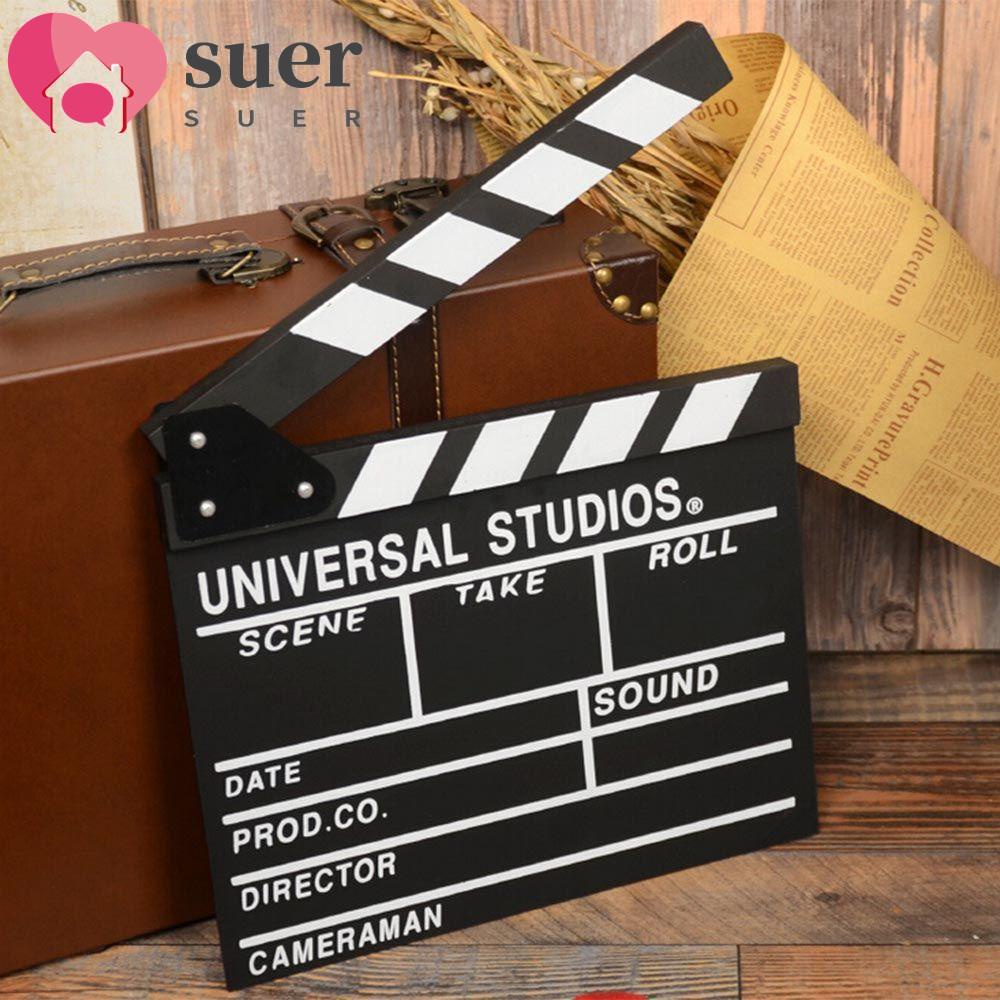 SUER Fashion Clapper Board Slate Handmade TV Film Movie Director Video Clapboard Wooden Home Decor Hot Photo Accessories Plaques Shooting props/20*20cm