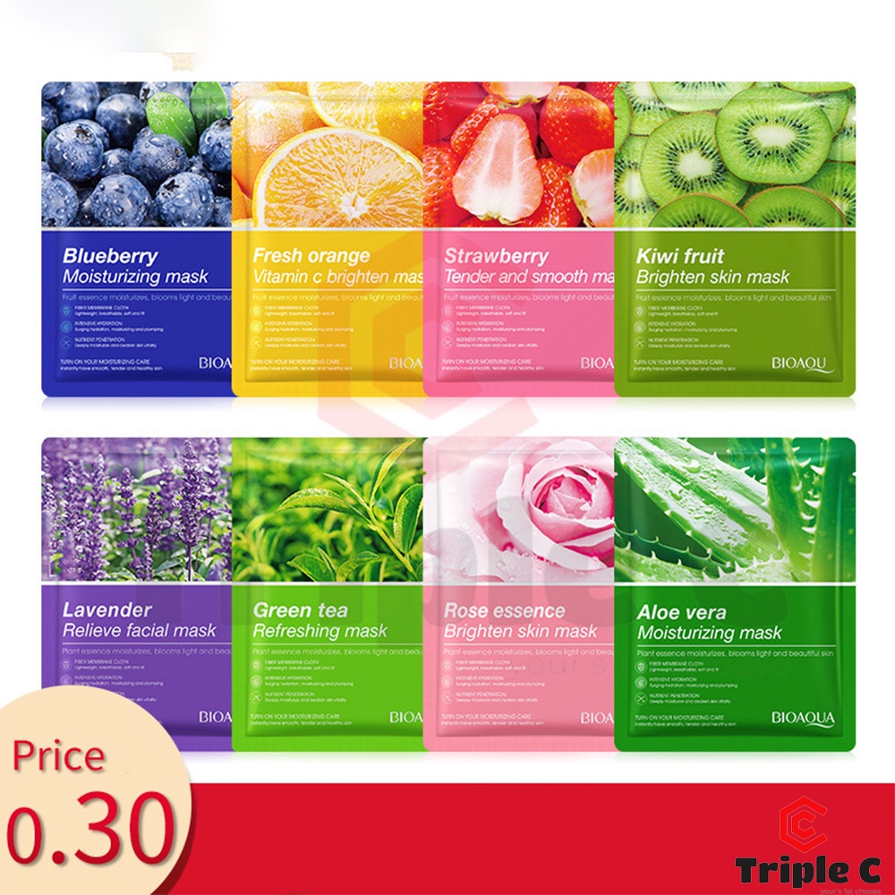 [Triple C] BIOAQUA Natural Essence Facial Mask Nicotinamide Hyaluronic Acid Facial Mask Skin Care Moisturizing