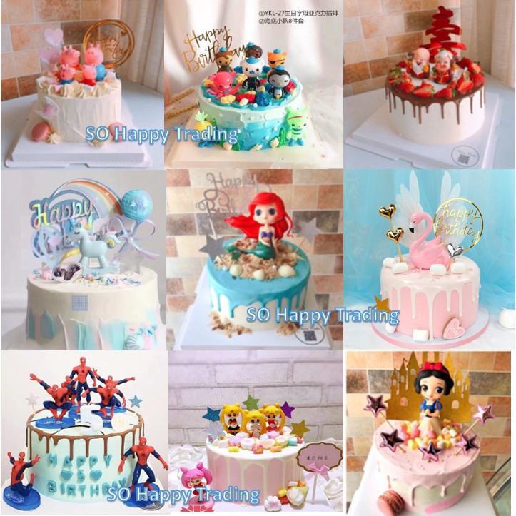 Cake Topper Set Flamingo Peppa Pig Rocking Horse Spiderman Prince Princess Shopee Malaysia