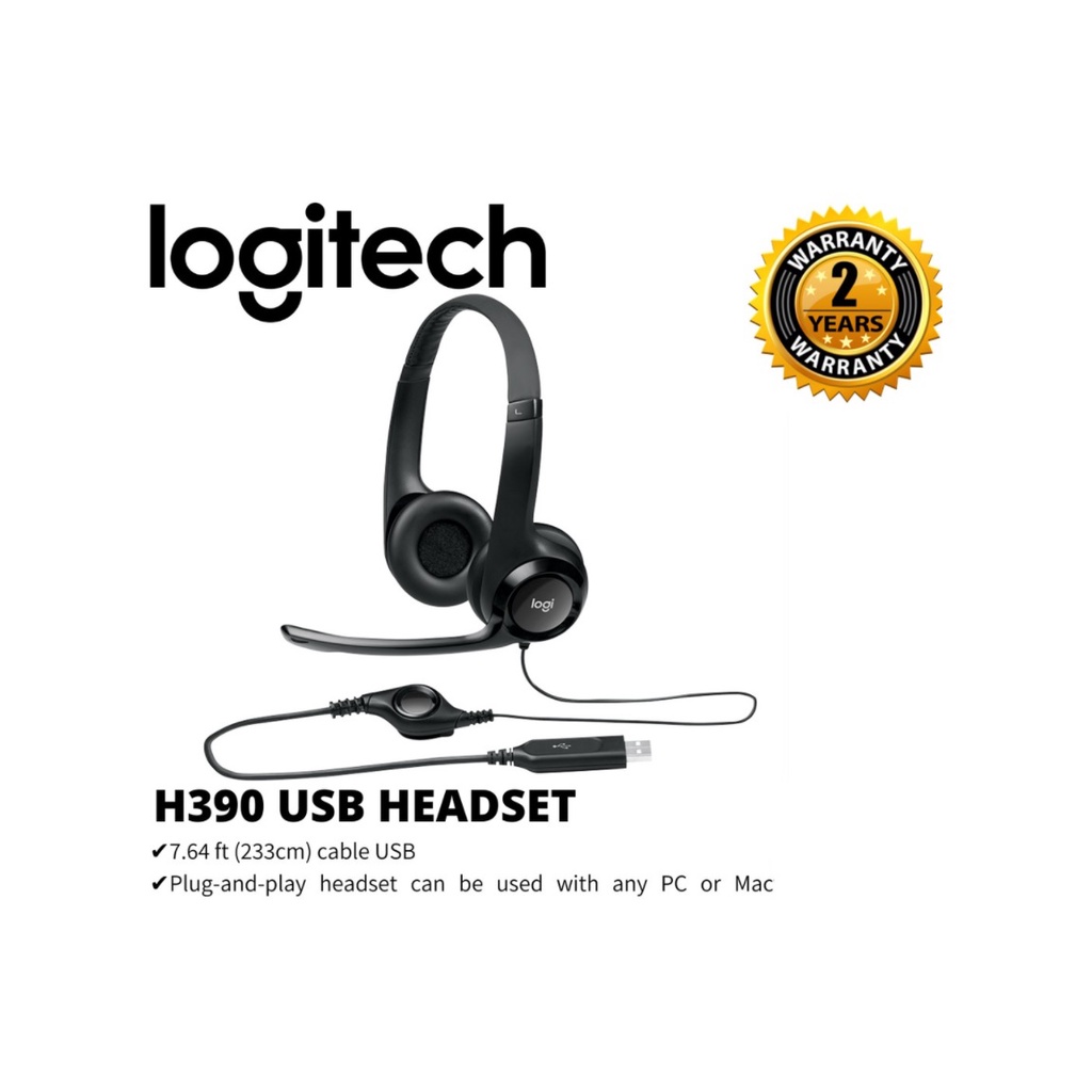 Logitech H390 USB Headset [noise cancelling mic] | Shopee Malaysia