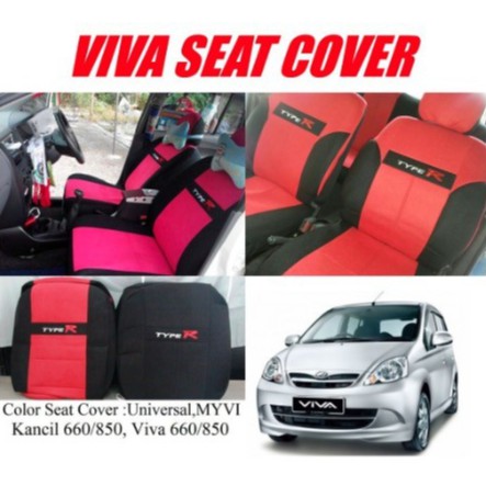 PERODUA VIVA TYPE R SEAT COVER 660 850 FULL SET  Shopee 