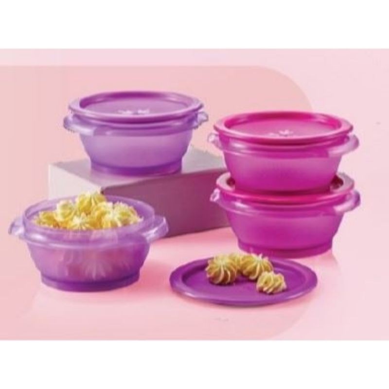 READY STOCK ( 1SET =  4PCS & NO COOKIES ) Tupperware One Touch Bowl 400ml (4) (PWP OF CNY COOKIES SET)