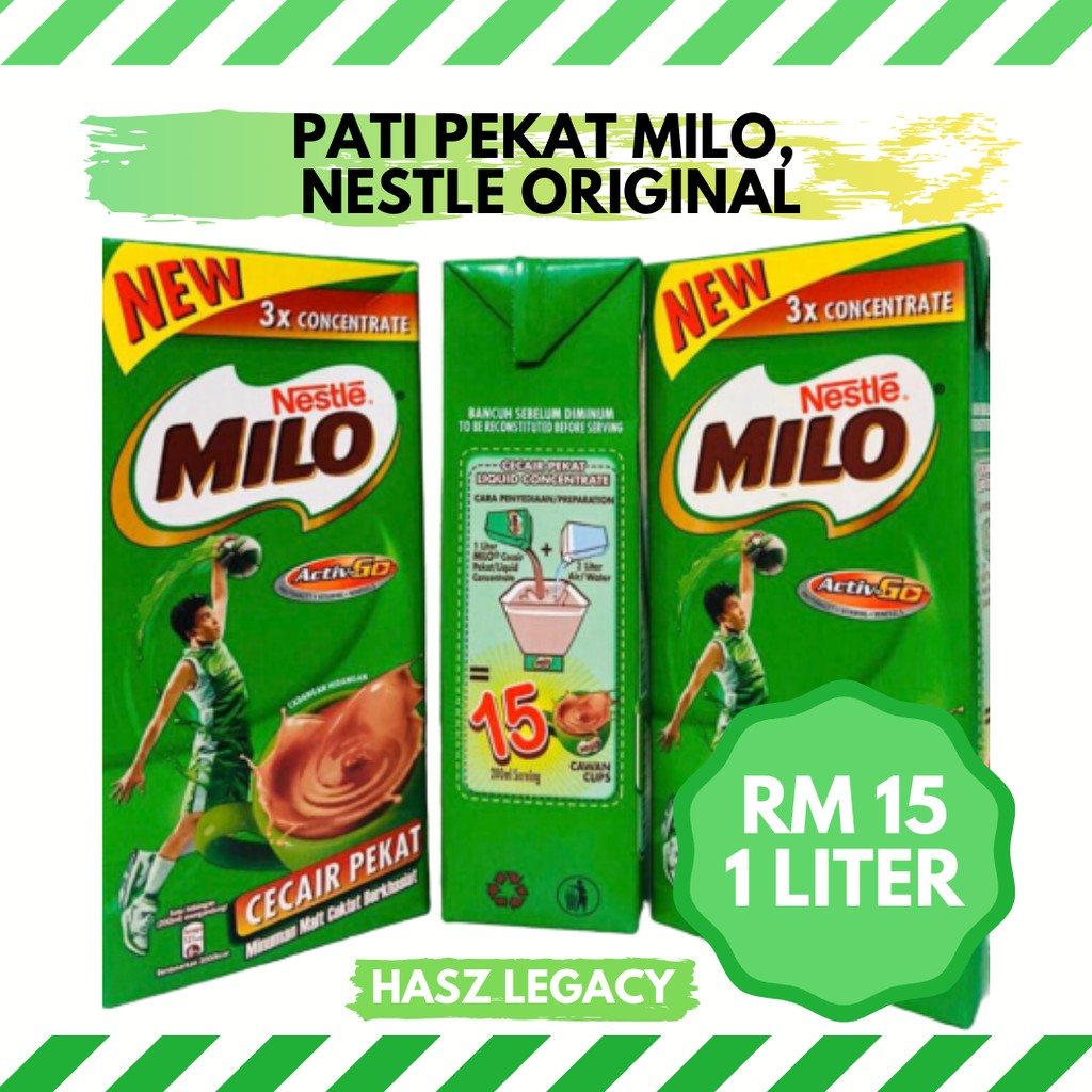 Pati Milo Milo Liquid Concentrated Cecair Pekat Milo 1 Liter Shopee Malaysia