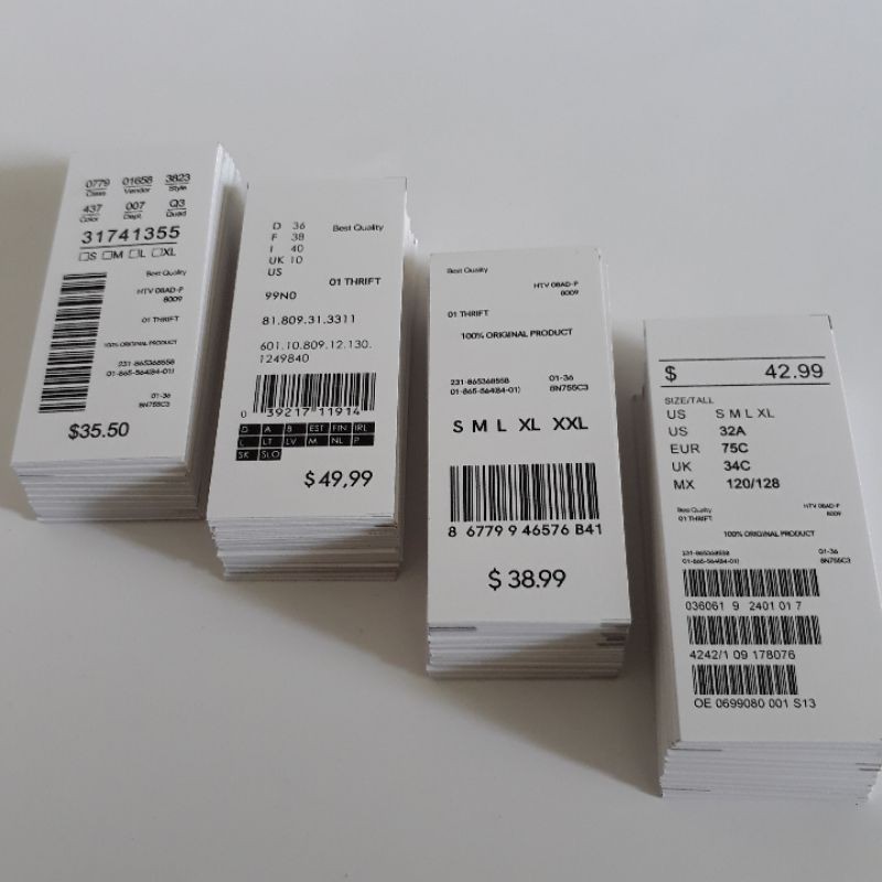 Barcode hangtag (250 pcs) / hantag dollar / handtag / hang tag / price