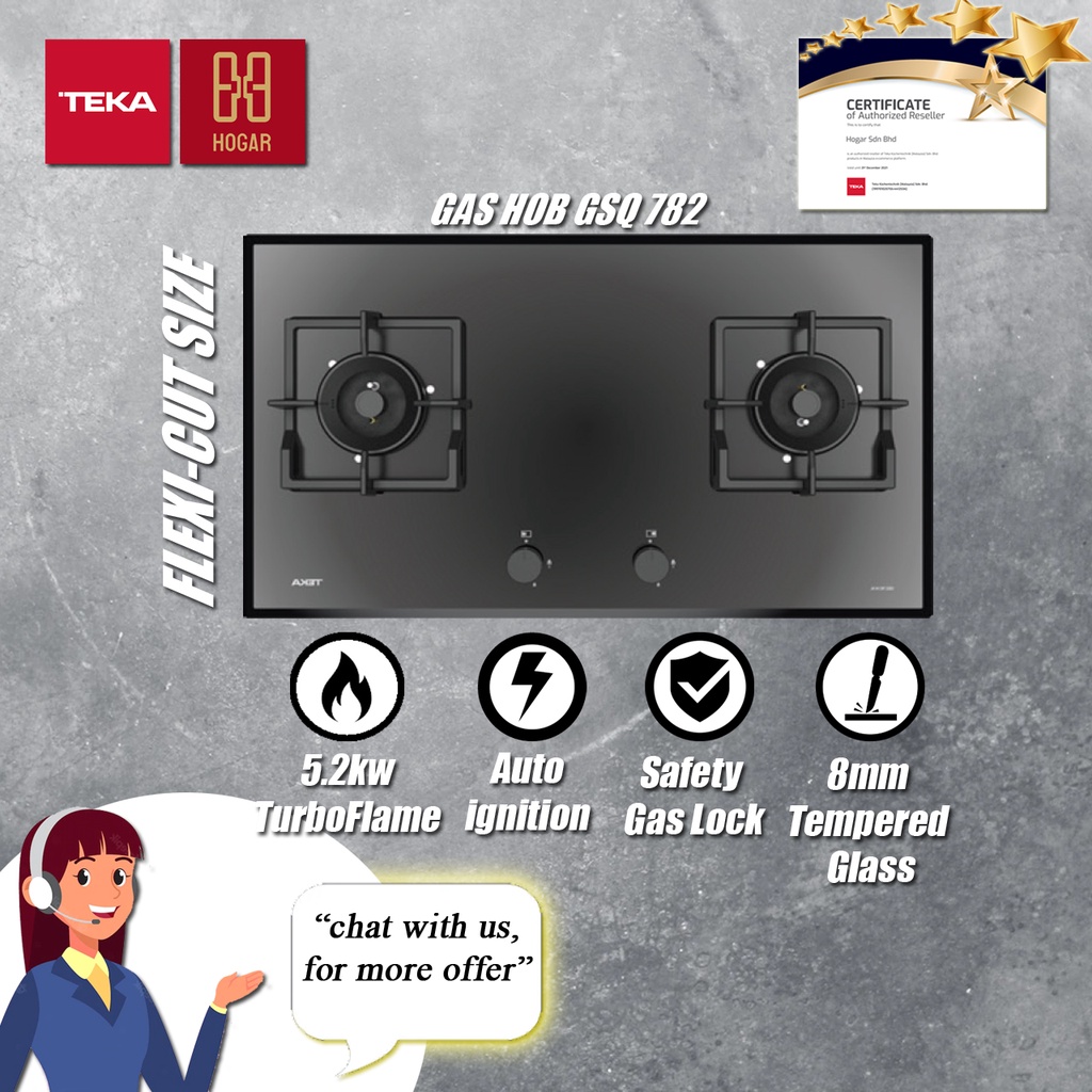 Teka Gas Hob GSQ 782 AI AL Gas Cooker Hob Gas Stove Dapur Masak Built in gas hob 2