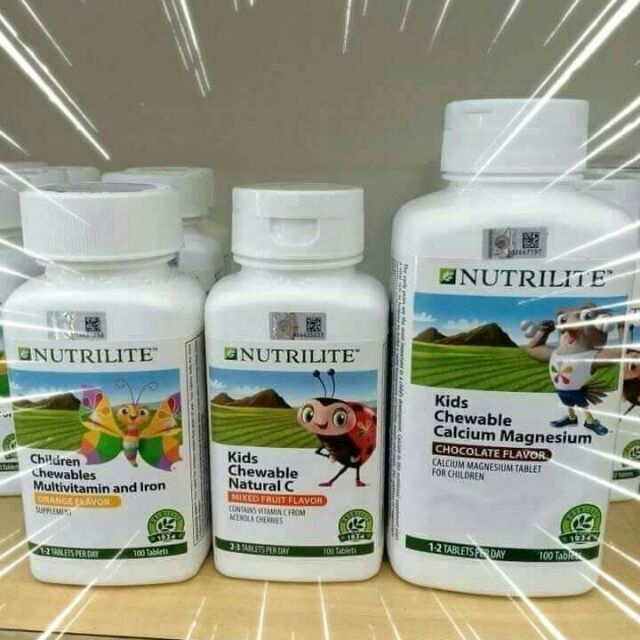 Amway Nutrilite Kids Chewable 30tab ( Calcium, Multivitamin & Iron