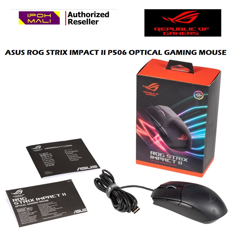 Asus Rog Strix Impact Ii P506 Optical Gaming Mouse Shopee Malaysia