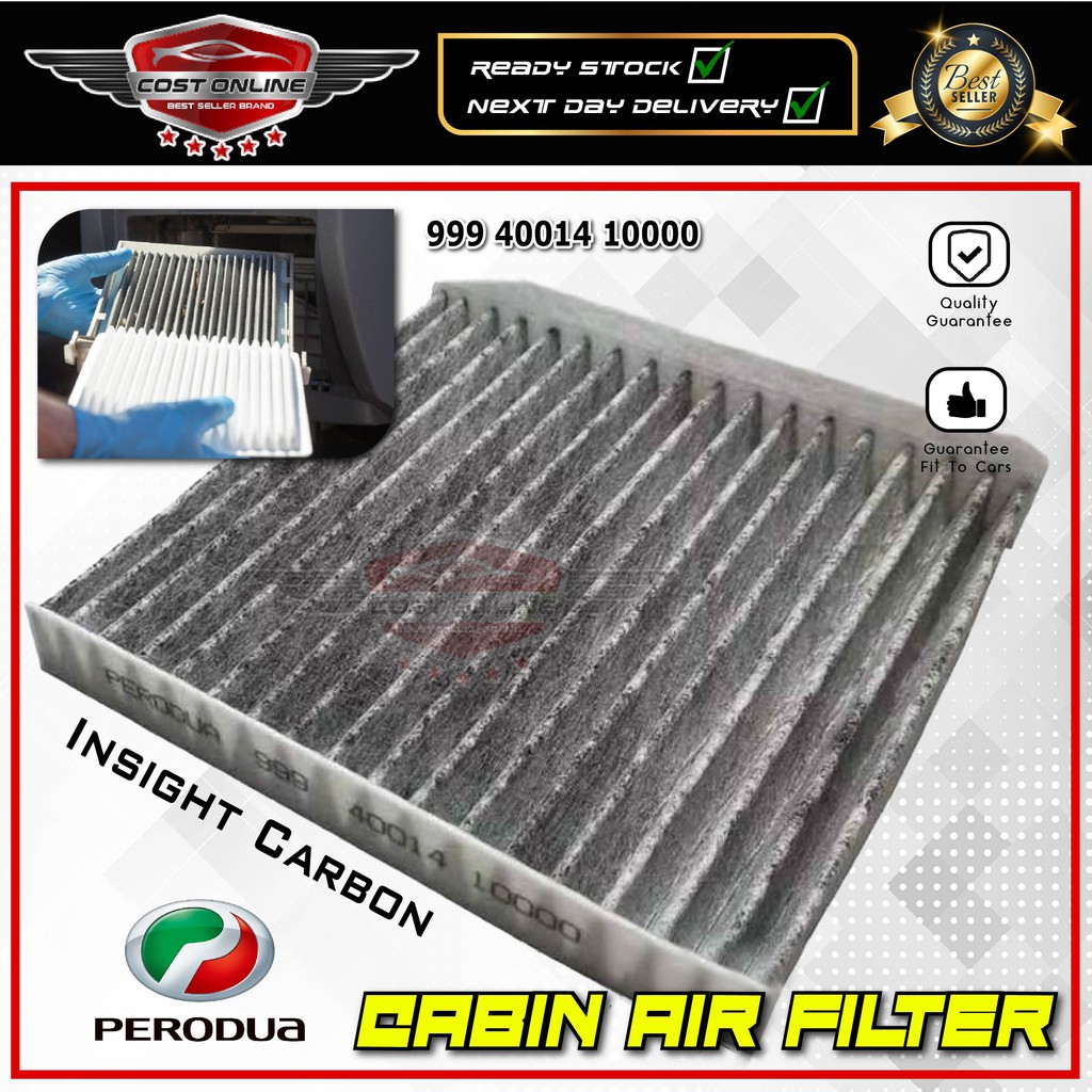 【 Perodua Myvi Lagi Best 】Cabin Air Filter - Fibre or Carbon ( 2011 - 2018 / OEM 9994001410000 / 15.5 x 15.3 x 2 cm)