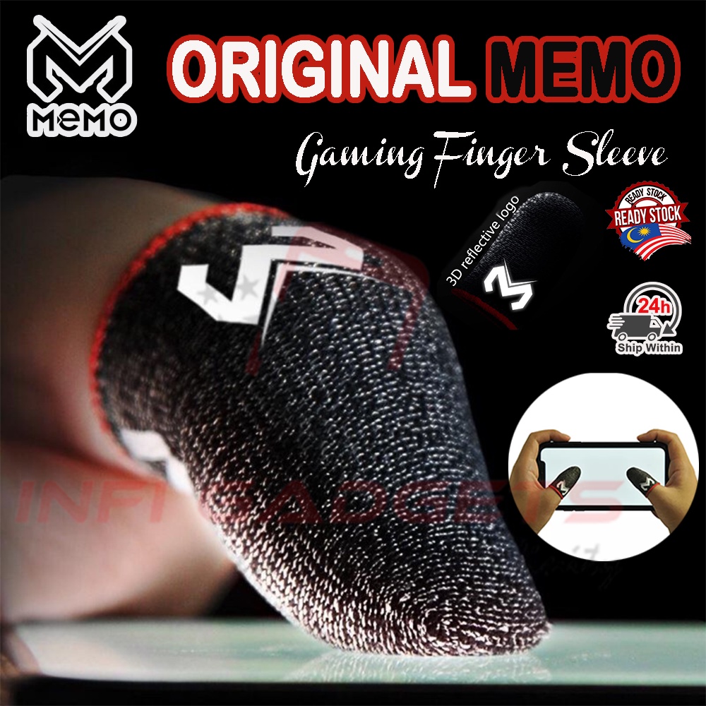 ?? Original ?? MEMO Mobile Gaming Finger Sleeve Sweat Proof Finger Cover Fingertip Full Gloves Game Powder FS01 FS03