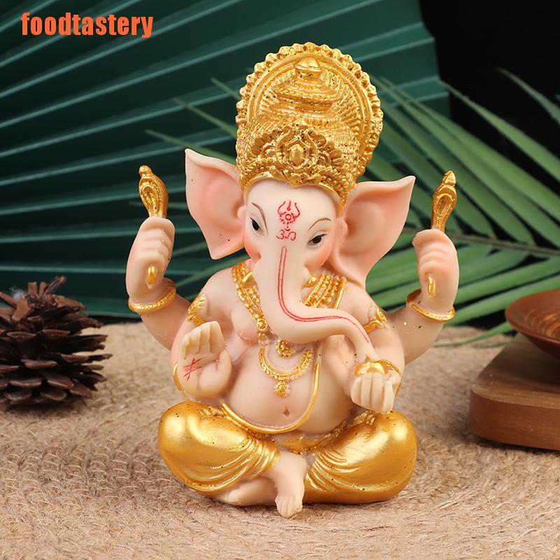 【FTY】Gold Lord Ganesha Buddha Statue Elephant God Sculptures Ganesh Figurines