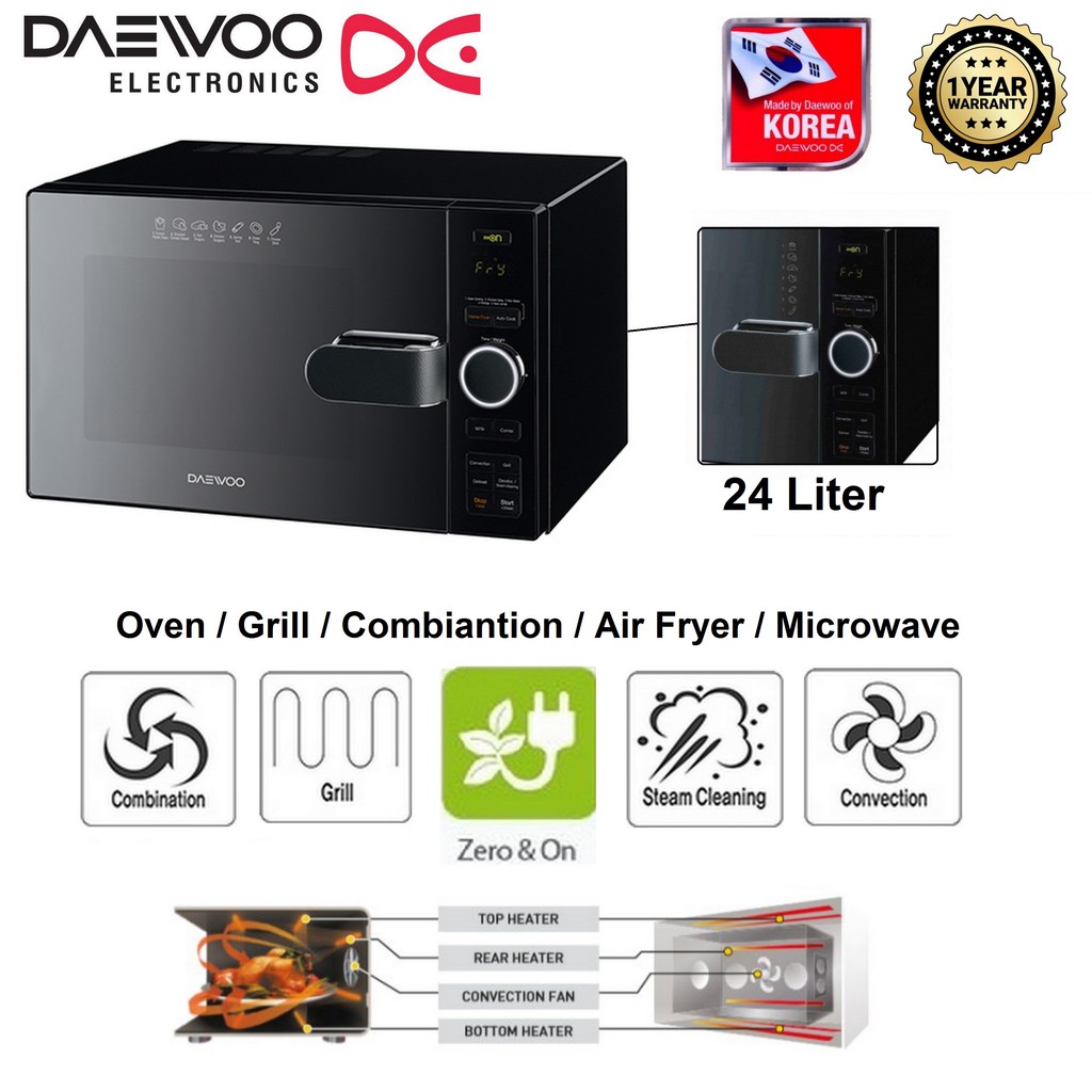 Daewoo Microwave Oven With Grill / Air Fryer Function 24 Liters (KOC